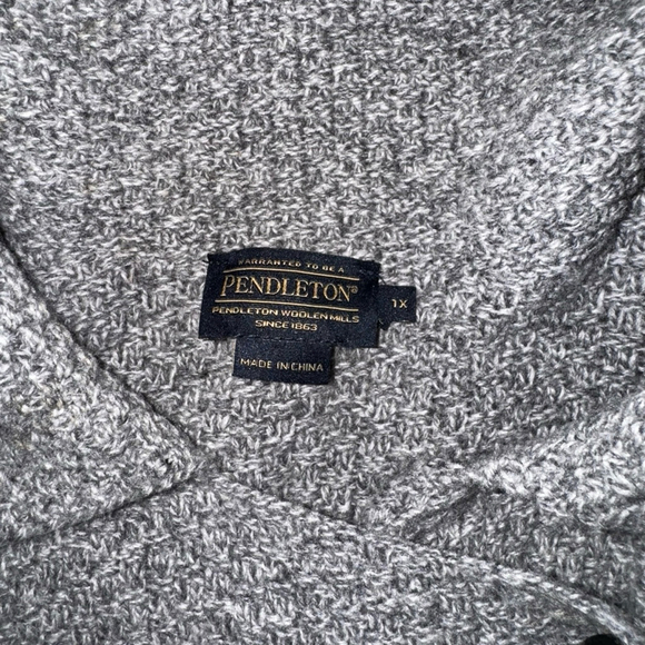 Women's Pendleton Gray Wool Double Breasted cardigan sweater Size 1X Fall Cozy - Picture 6 of 9